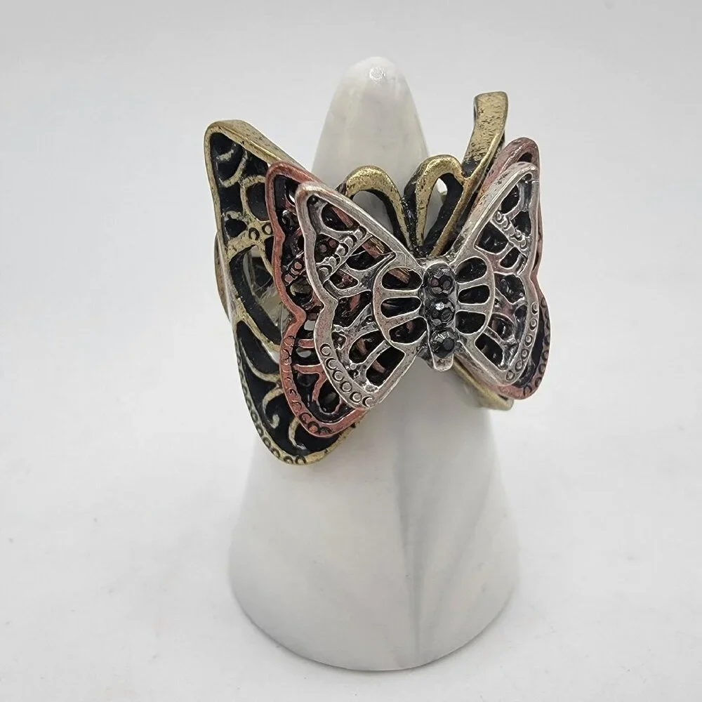 Vintage‎ Multicolor BUTTERFLY Stretch Ring